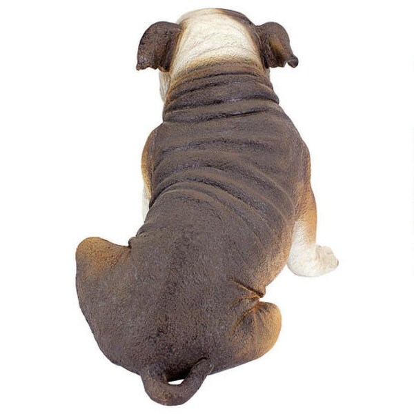 Buster The Bulldog Sculpture Realistic Statuary Dog Back View